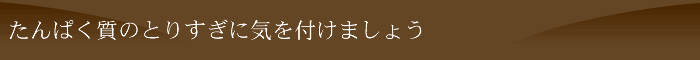 たんぱく質のとりすぎに気を付けましょう